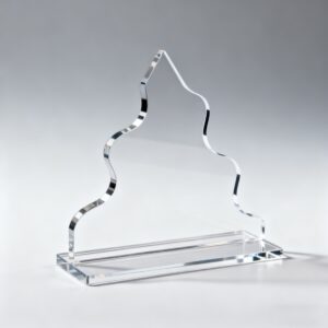 Custom Irregular Shape Clear Acrylic Photo Frame / Sign Holder with Base