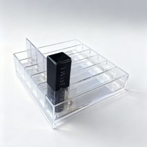 Custom Clear Acrylic Mini Bottle Display Tray with Pusher System (For Perfume/Cosmetics)
