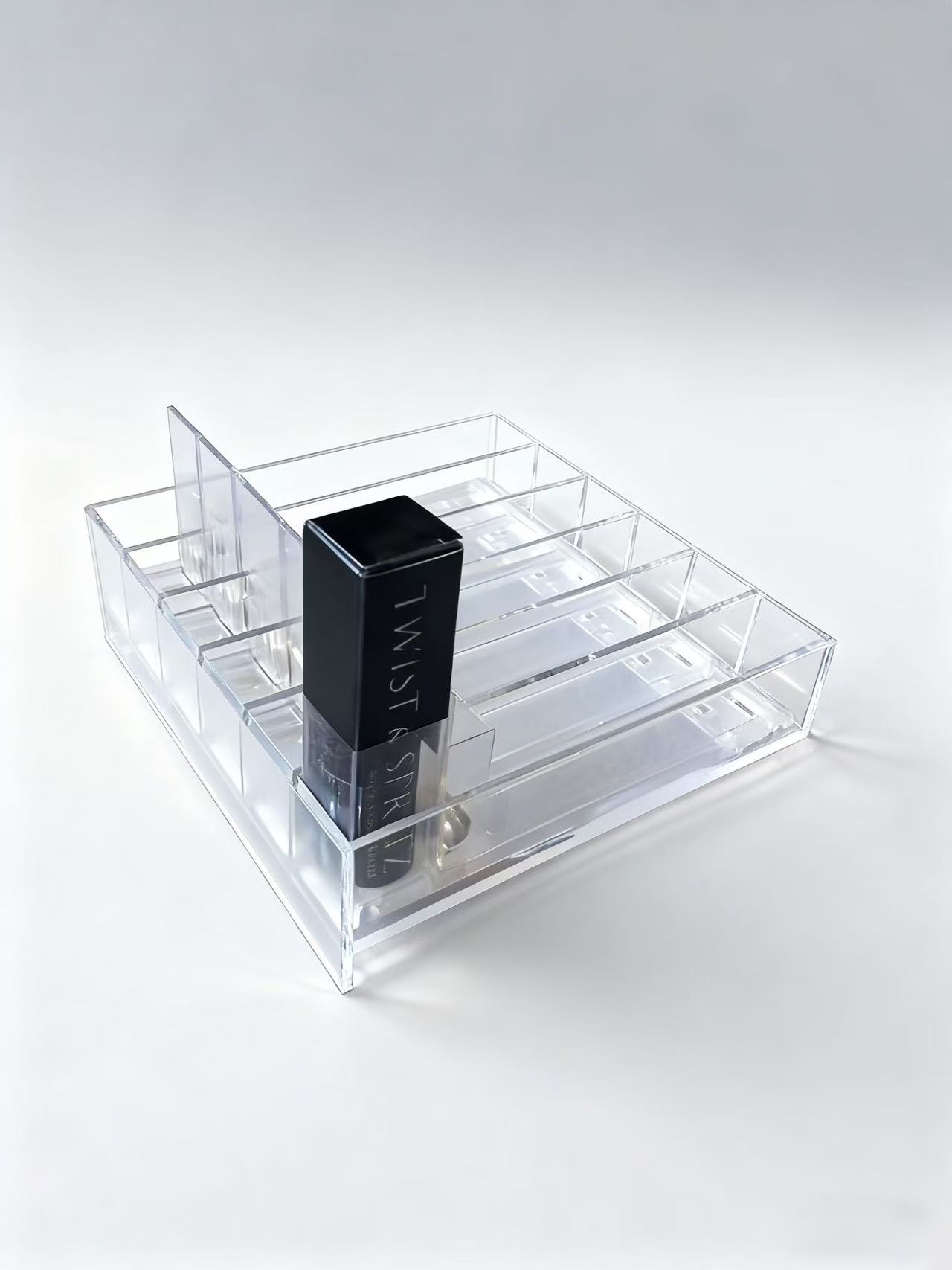 Custom Clear Acrylic Mini Bottle Display Tray with Pusher System (For Perfume/Cosmetics)
