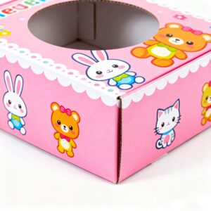 Custom Pink Cartoon Animal Die Cut Gift Box (For Kids & Party Packaging)